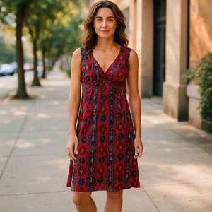 Ny Collection Ladies Size Small Dress Multicolor Aztec Southwestern Style Print